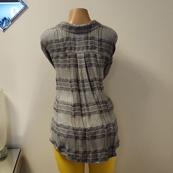 BRAND NEW I-N-C WOMEN'S PLAID SEQUIN BUTTON UP SHIRT - Picture 7 of 16